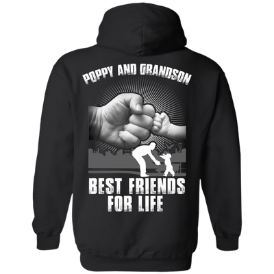 Poppy And Grandson Best Friends For Life-T-Shirt & Hoodie-Pullover Hoodie-Black