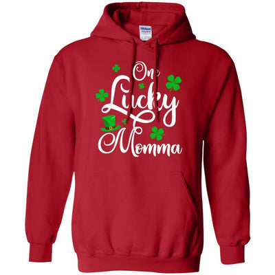 One Lucky Momma St Patricks Day For Mom-T-Shirt & Hoodie-Pullover Hoodie-Red
