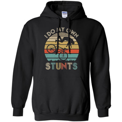 I Do My Own Stunts Funny Injury Mountain Bikes MTB-T-Shirt & Hoodie-Pullover Hoodie-Black