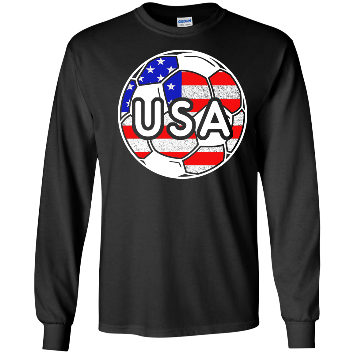 USA Soccer With America Jersey Color National Team-T-Shirt & Hoodie-Long Sleeve T-Shirt-Black