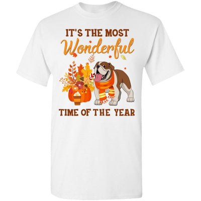 Bulldog Autumn It's The Most Wonderful Time Of The Year-T-Shirt & Hoodie-Classic T-Shirt-White