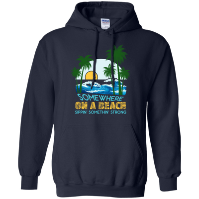 Somewhere On A Beach-T-Shirt & Hoodie-Pullover Hoodie-Navy