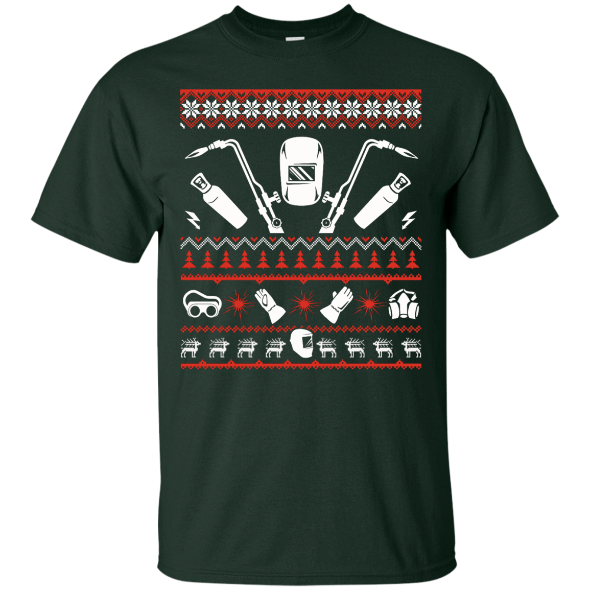 Welder Christmas Sweater-T-Shirt & Hoodie-Classic T-Shirt-Forest Green