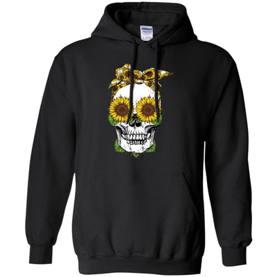 Skull Sunflower Floral Flowers Cute Gifts-T-Shirt & Tank Top-Pullover Hoodie-Black