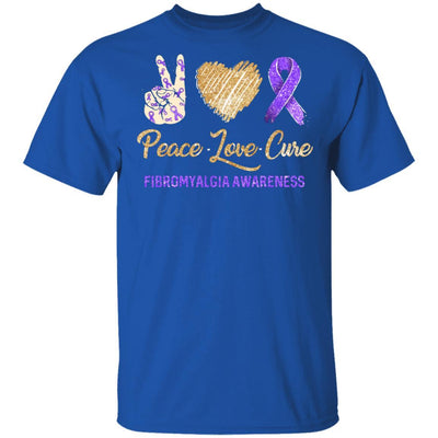 Peace Love Cure Fibromyalgia Awareness-T-Shirt & Hoodie-Classic T-Shirt-Royal