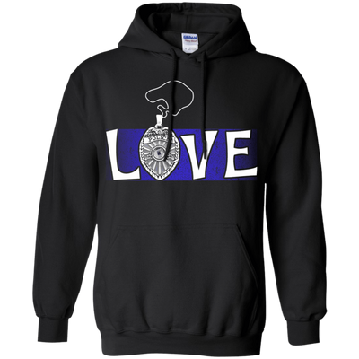 Love Police Thin Blue Line-T-Shirt & Hoodie-Pullover Hoodie-Black