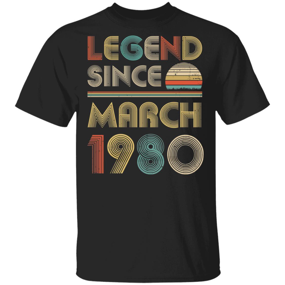 Legend Since March 1980 Vintage 42th Birthday Gifts