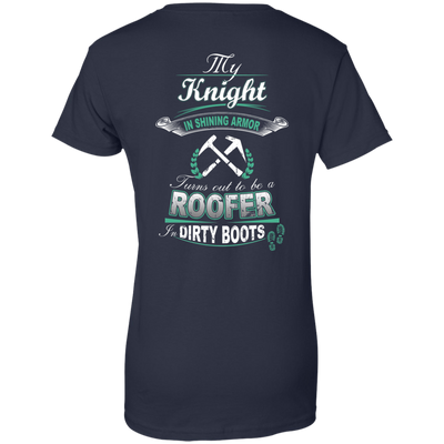 Turns out to be a ROOFER In Dirty Boots-T-Shirt & Hoodie-Women's T-Shirt-Navy