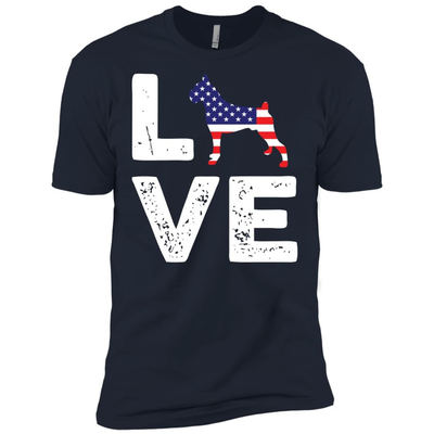 American Flag Dog Boxer Love-T-Shirt & Hoodie-Premium T-Shirt-Midnight Navy
