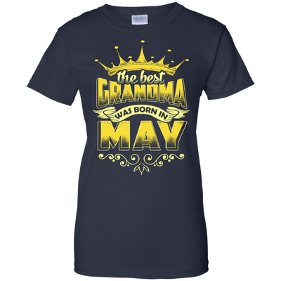 The Best Grandma Was Born In May-T-Shirt & Hoodie-Women's T-Shirt-Navy