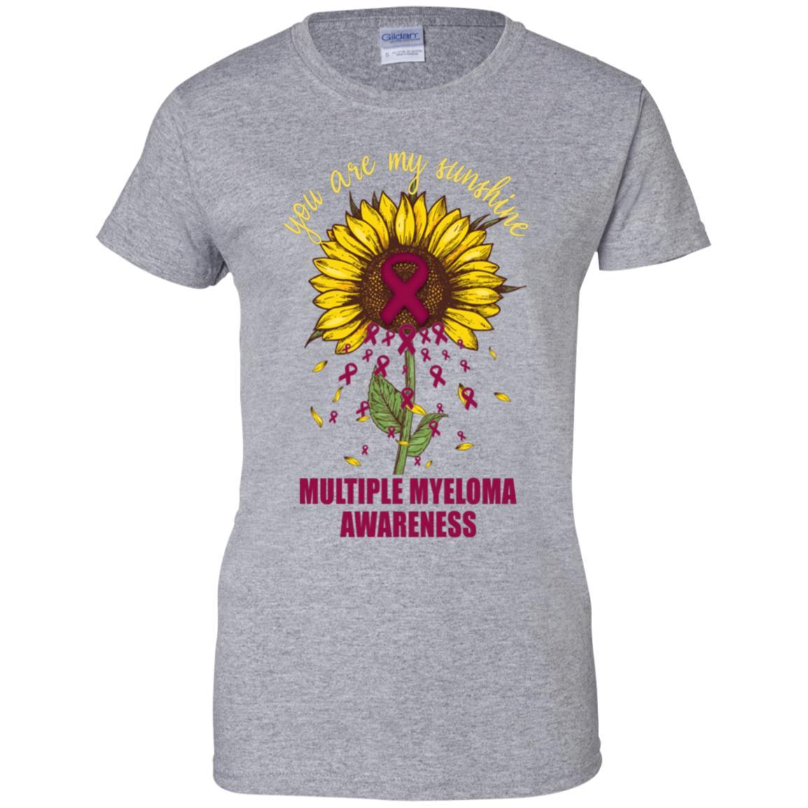 You Are My Sunshine Multiple Myeloma Awareness-T-Shirt & Hoodie-Women's T-Shirt-Sport Grey