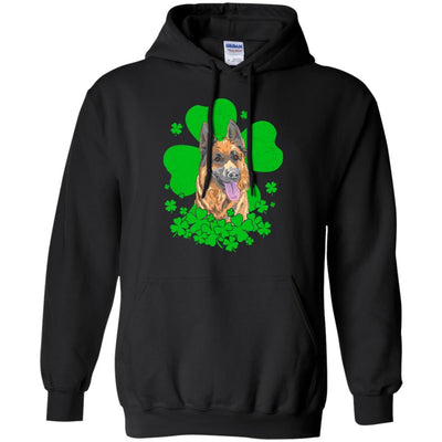 German Shepherd St. Patrick's Day Clovers-T-Shirt & Hoodie-Pullover Hoodie-Black