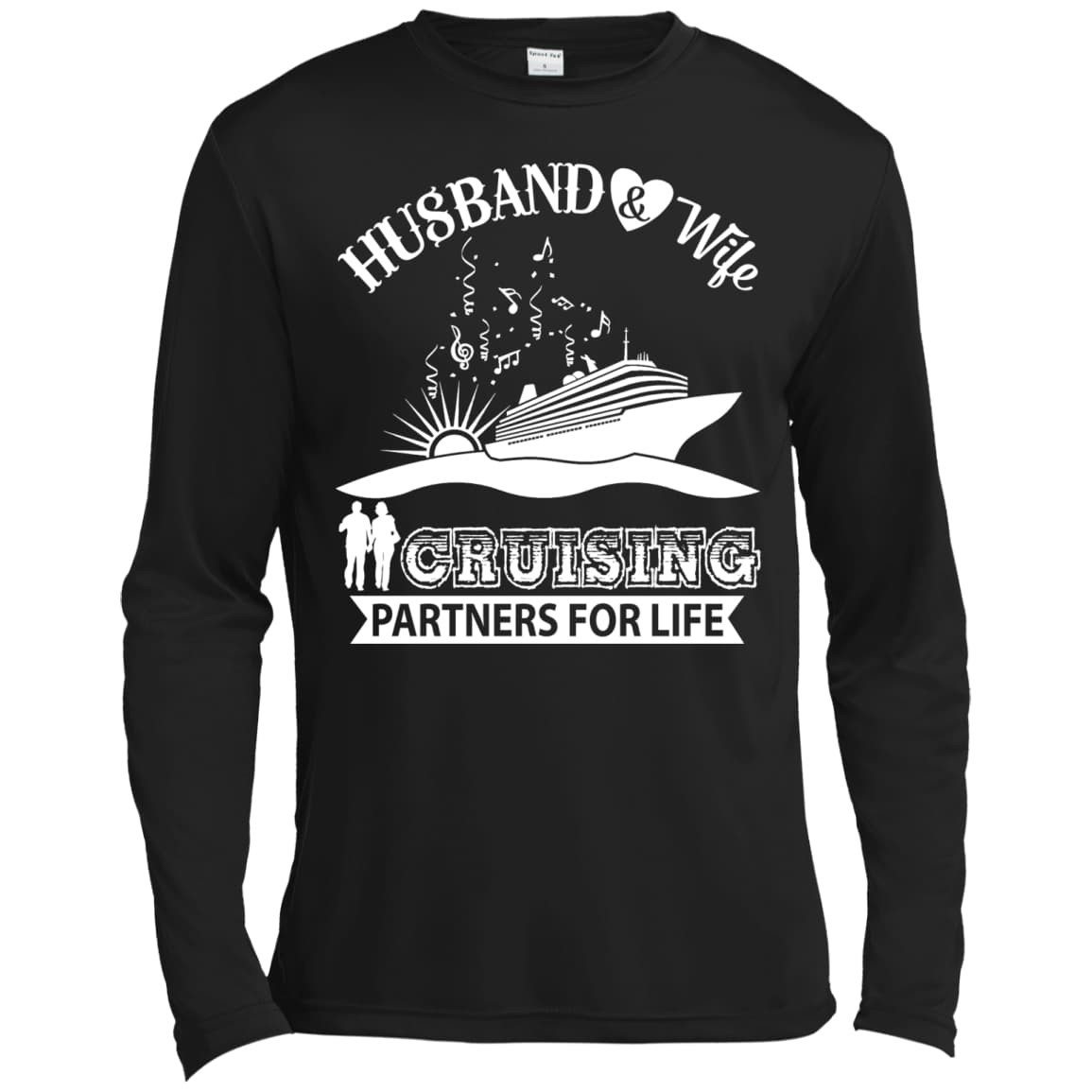Husband And Wife Cruising Partners For Life-T-Shirt & Hoodie-Long Sleeve T-Shirt-Black
