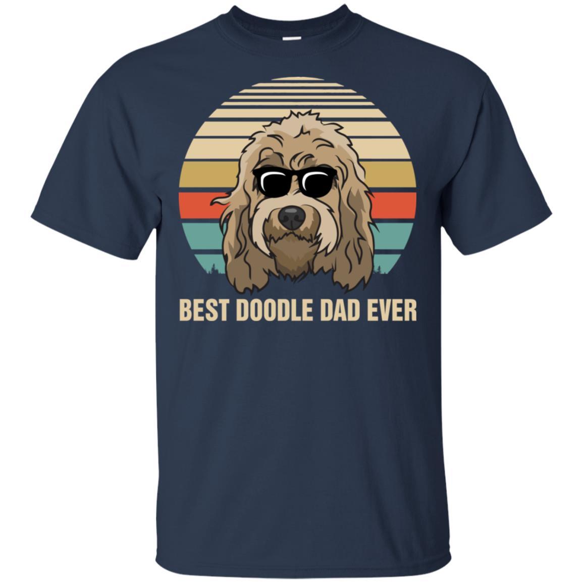 Vintage Doodle Dad Gifts Best Doodle Dad Ever-T-Shirt & Hoodie-Classic T-Shirt-Navy
