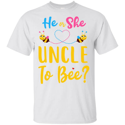 Gender Reveal Pink Or Blue What Will It Bee He Or She Uncle-T-Shirt & Hoodie-Classic T-Shirt-White