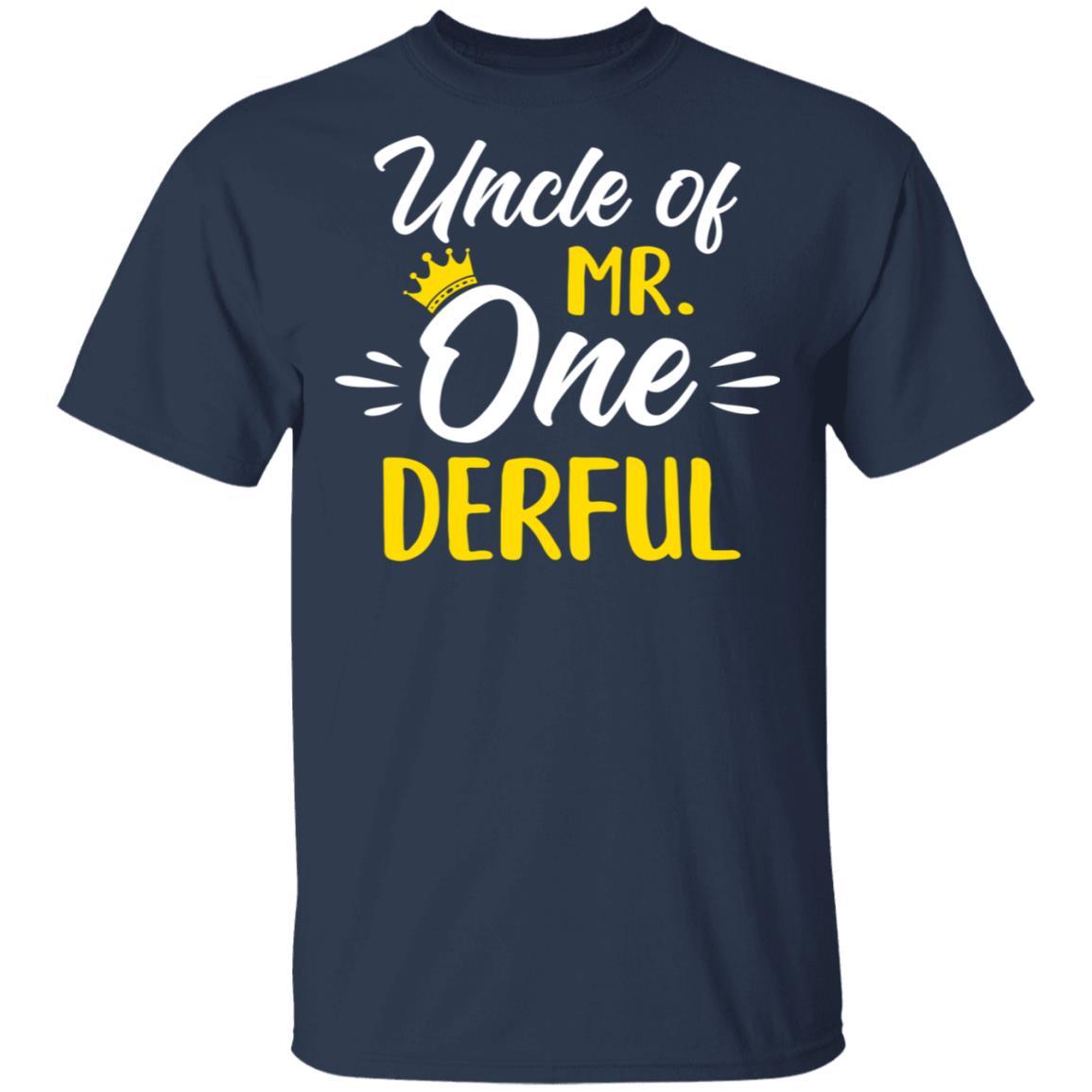 Uncle Of Mr Onederful 1st Birthday Party Costumes Gifts-T-Shirt & Hoodie-Classic T-Shirt-Navy
