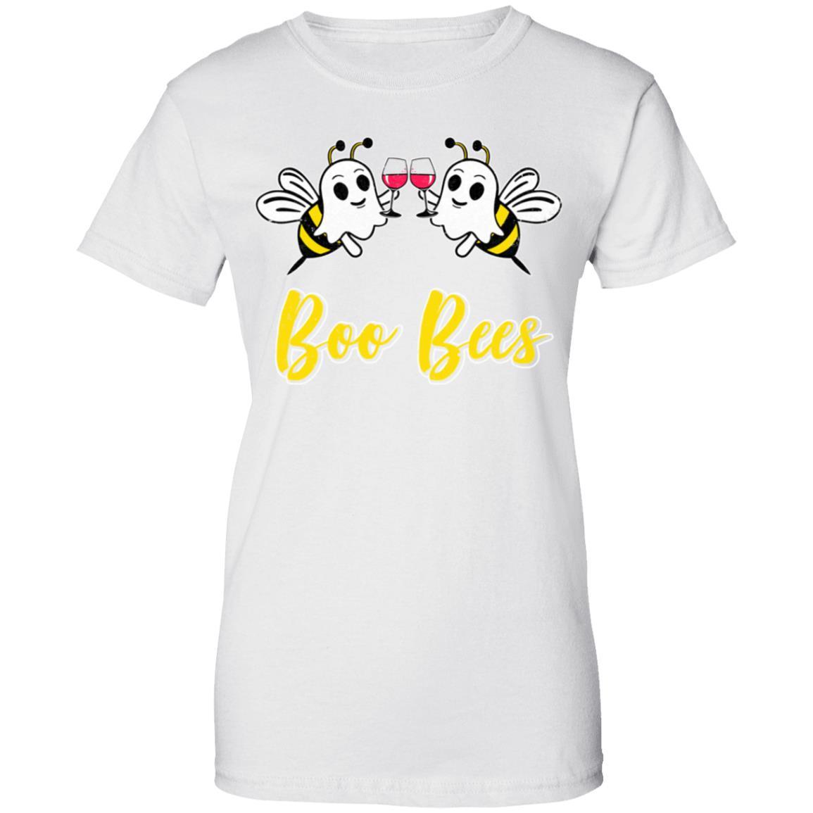 Boo Bees Drink Wine Women Funny Halloween Costume-T-Shirt & Tank Top-Women's T-Shirt-White