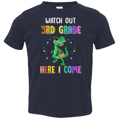 3rd Grade Here I Come Dinosaur Back To School Youth-Youth Shirt-Toddler T-Shirt-Navy