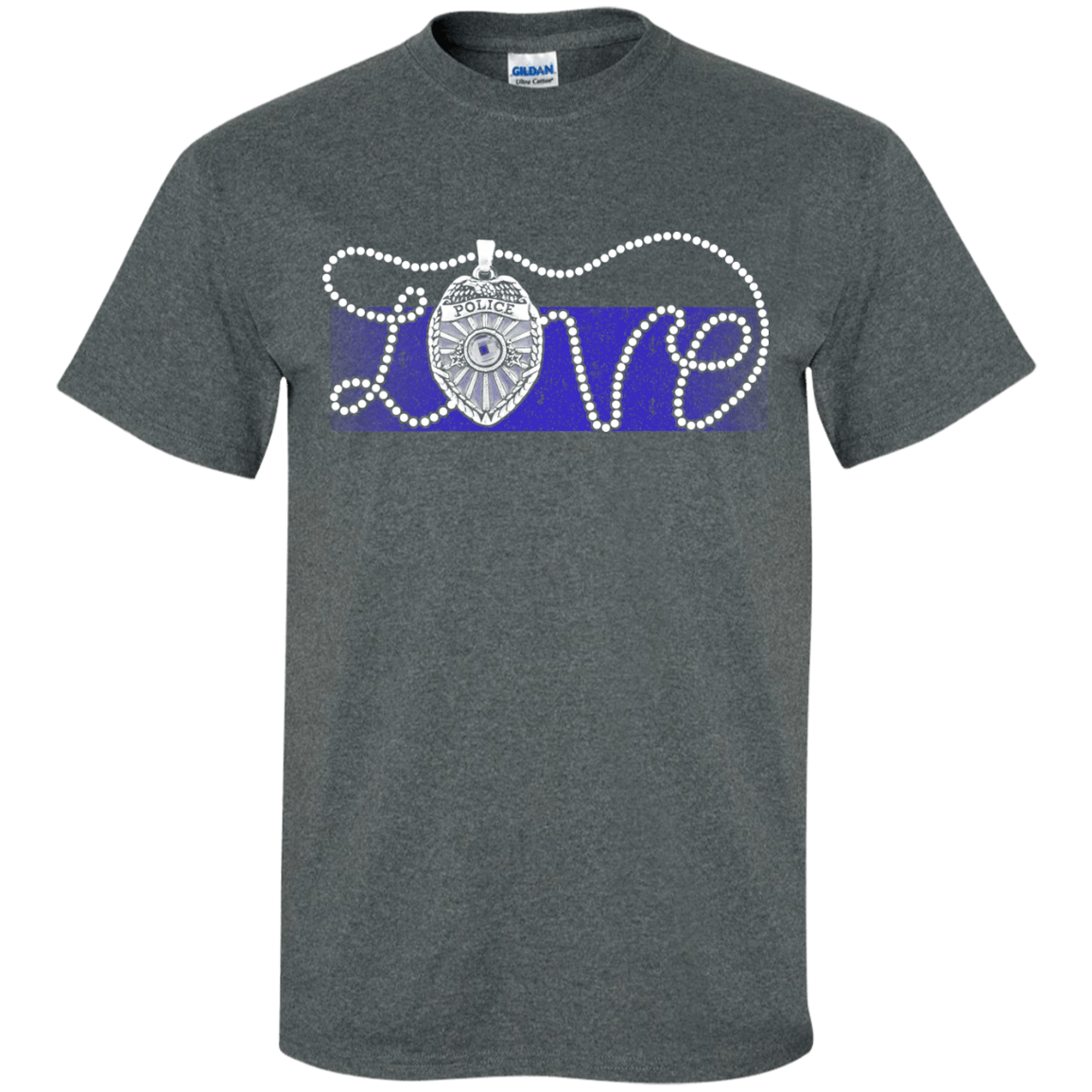 Love Thin Blue Line-T-Shirt & Hoodie-Classic T-Shirt-Dark Heather