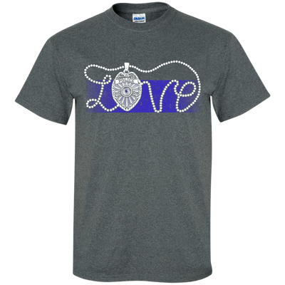 Love Thin Blue Line-T-Shirt & Hoodie-Classic T-Shirt-Dark Heather