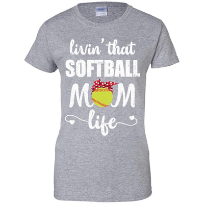 Living That Softball Mom Life Mothers Day Gifts-T-Shirt & Tank Top-Women's T-Shirt-Sport Grey