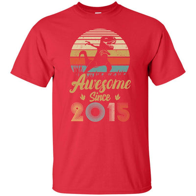 Awesome Since 2015 6th Years Old Dinosaur Birthday Gift Youth-Youth Shirt-Youth T-Shirt-Red