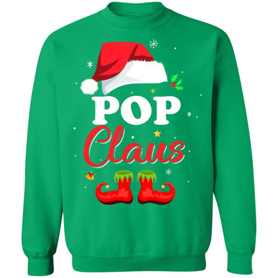 Santa Pop Claus Matching Family Pajamas Christmas Gifts-T-Shirt & Sweatshirt-Crewneck Sweatshirt-Irish Green