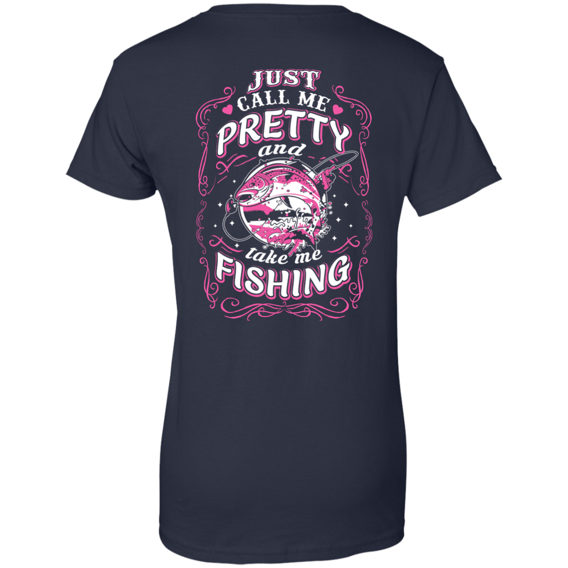 Just Call Me Pretty And Take Me Fishing-T-Shirt & Hoodie-Women's T-Shirt-Navy