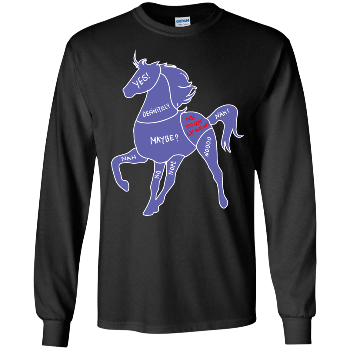 Proper way to pet a Horse lover-T-Shirt & Hoodie-Long Sleeve T-Shirt-Black