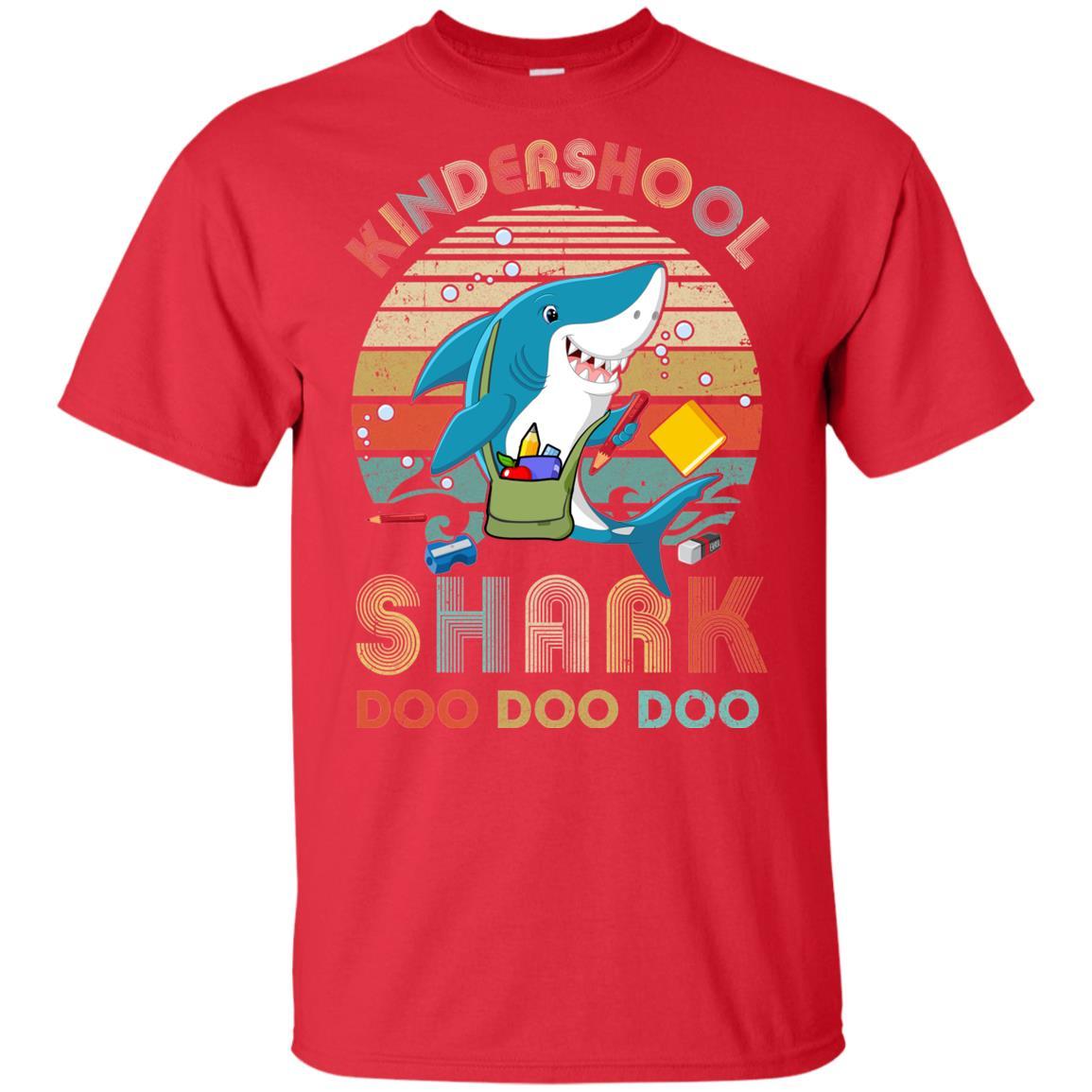 Kindergarten Shark Doo Doo Doo Funny Back To School Youth-Youth Shirt-Youth T-Shirt-Red