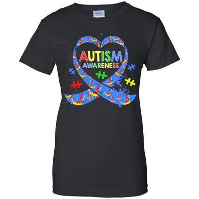 World Autism Awareness 2 April Dad Mom Kid Autism Gift-T-Shirt & Hoodie-Women's T-Shirt-Black