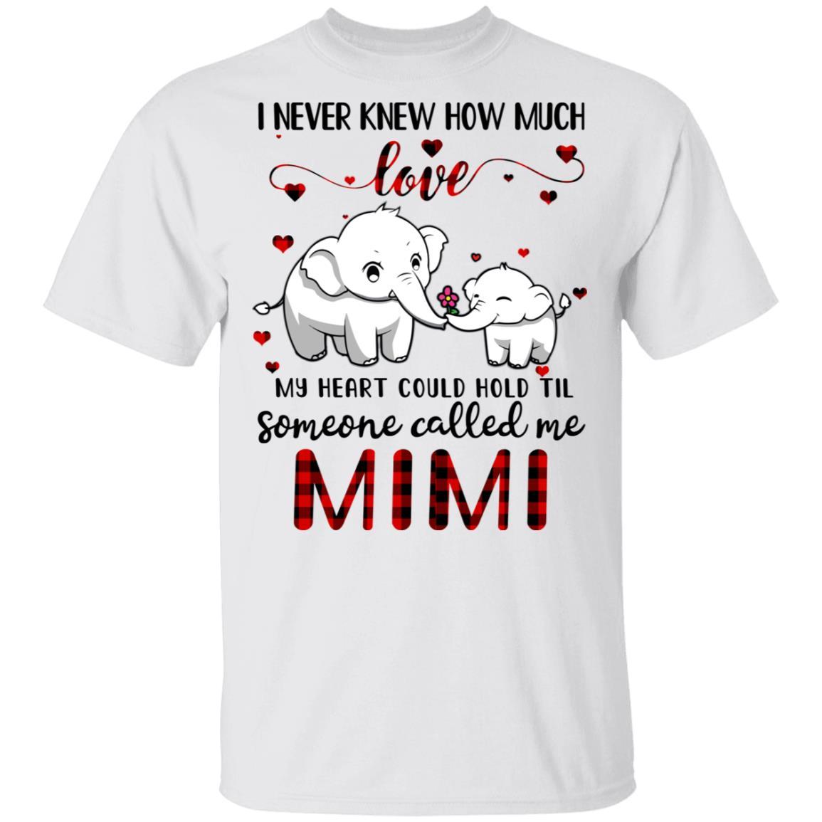 Someone Called Me Mimi Elephant Red Plaid Mother's Day-T-Shirt & Hoodie-Classic T-Shirt-White