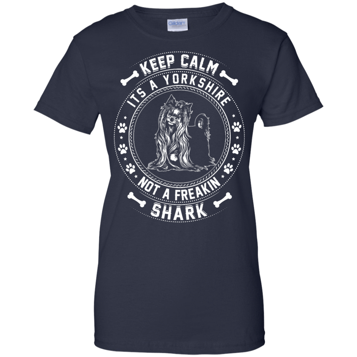 Keep Calm It's A Yorkshire Terrier Not A Freaking Shark-T-Shirt & Hoodie-Women's T-Shirt-Navy