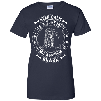 Keep Calm It's A Yorkshire Terrier Not A Freaking Shark-T-Shirt & Hoodie-Women's T-Shirt-Navy