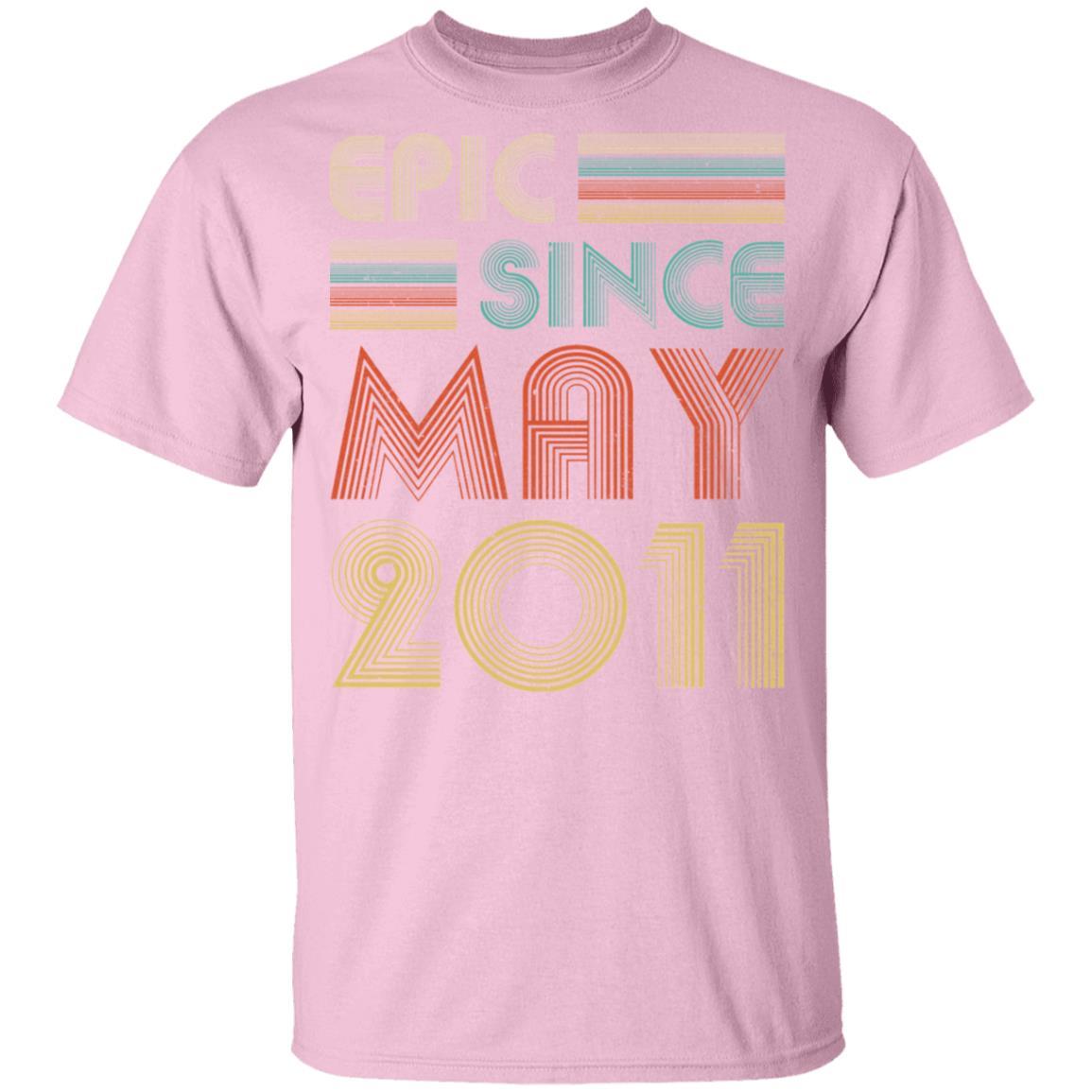 Epic Since May 2011 Vintage 10th Birthday Gifts Youth-Youth Shirt-Youth T-Shirt-Light Pink