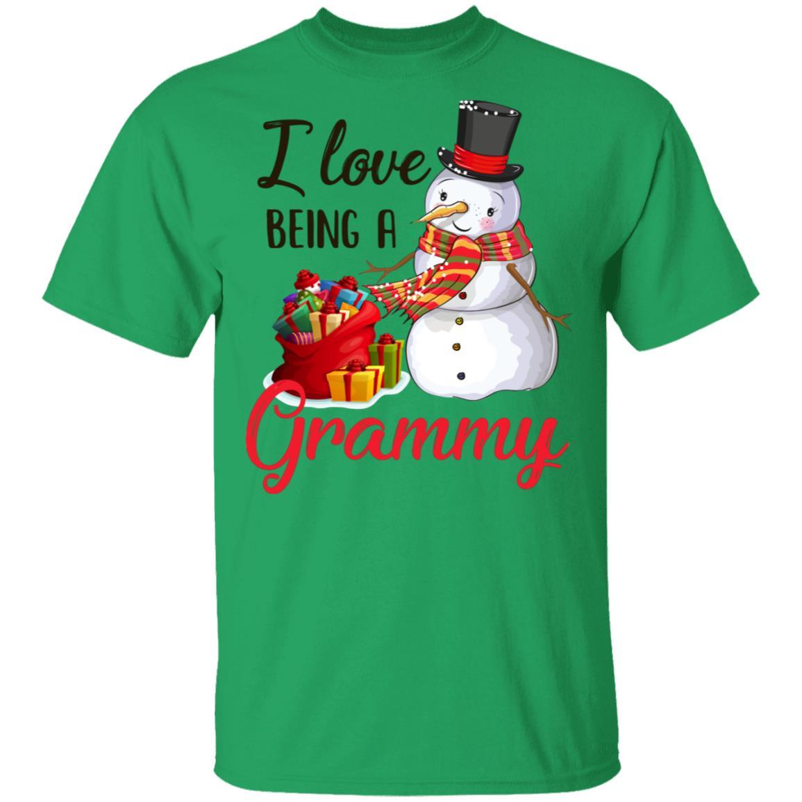 I Love Being A Grammy Snowman Gift For Christmas Day-T-Shirt & Sweatshirt-Classic T-Shirt-Irish Green