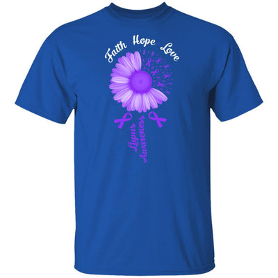 Faith Hope Love Purple Ribbon Lupus Awareness-T-Shirt & Hoodie-Classic T-Shirt-Royal
