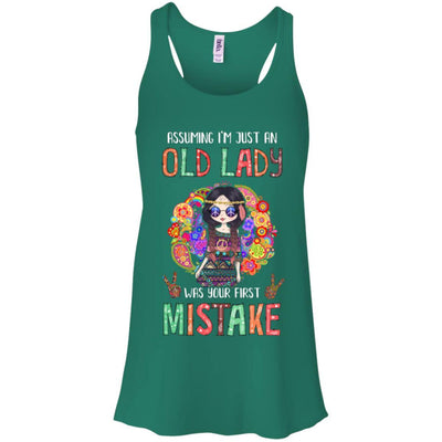 Assuming I'm Just An Old Lady Hippie Gift-T-Shirt & Tank Top-Women's Flowy Racerback Tank-Kelly Green