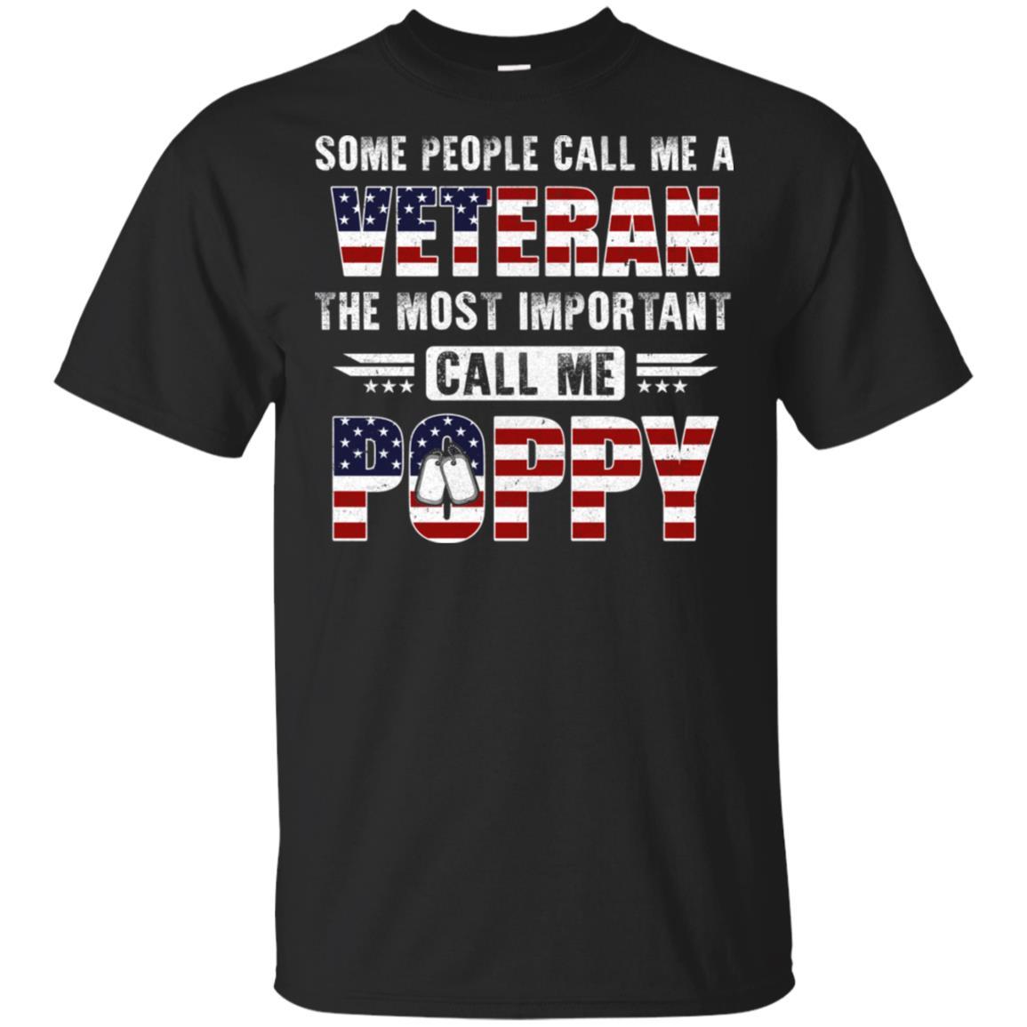Some People Call Me A Veteran Poppy Fathers Day Gifts-T-Shirt & Hoodie-Classic T-Shirt-Black