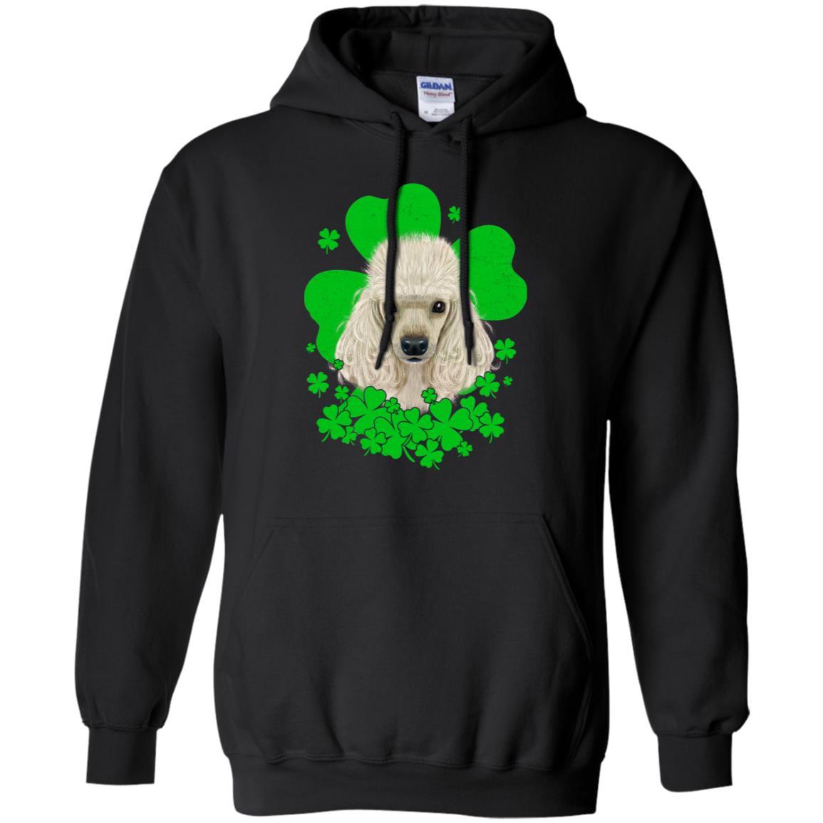 Poodle St. Patrick's Day Clovers-T-Shirt & Hoodie-Pullover Hoodie-Black