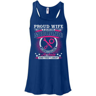 Proud Wife Of An Awesome Mechanic-T-Shirt & Hoodie-Women's Flowy Racerback Tank-True Royal