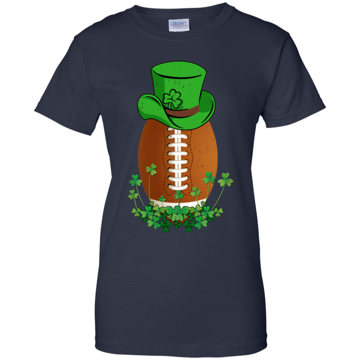 Shamrock Football Leprechaun St Patricks Day-T-Shirt & Hoodie-Women's T-Shirt-Navy