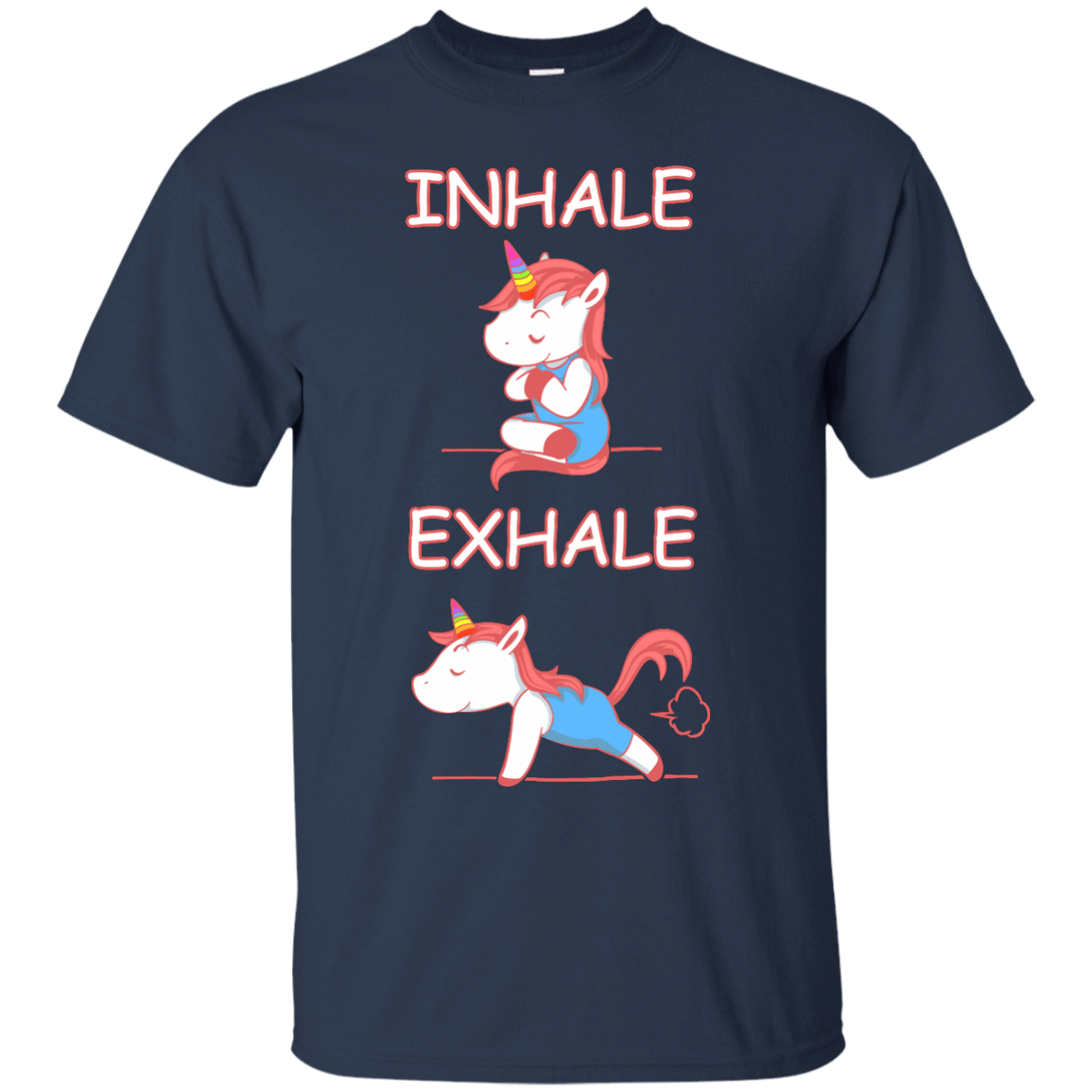 Yoga Unicorn Inhale Exhale-T-Shirt & Hoodie-Classic T-Shirt-Navy