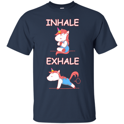Yoga Unicorn Inhale Exhale-T-Shirt & Hoodie-Classic T-Shirt-Navy