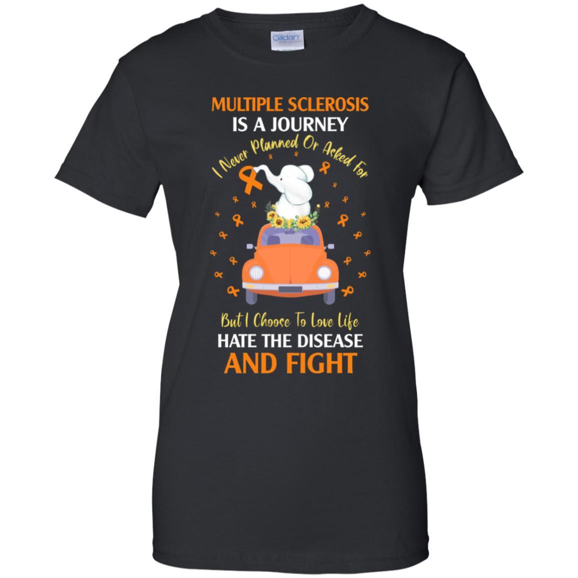 Multiple Sclerosis Awareness Is A Journey-T-Shirt & Hoodie-Women's T-Shirt-Black