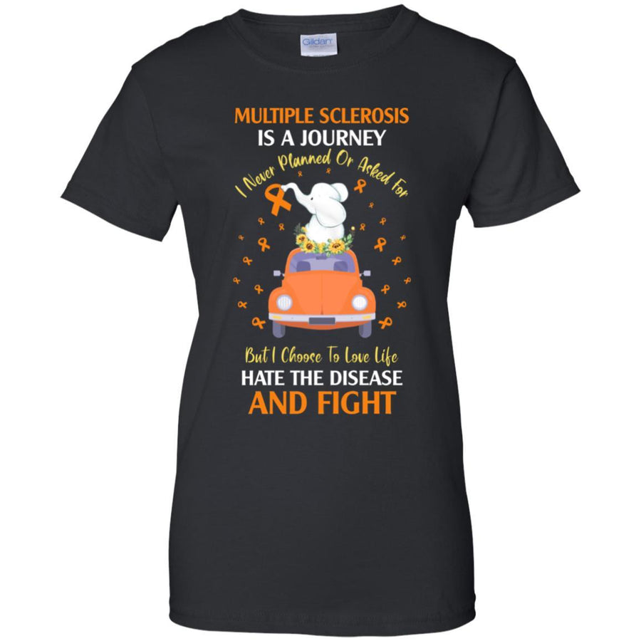 Multiple Sclerosis Awareness Is A Journey-T-Shirt & Hoodie-Women's T-Shirt-Black