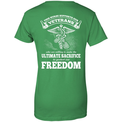 THIS NURSE SUPPORTS OUR VETERANS-T-Shirt & Hoodie-Women's T-Shirt-Irish Green