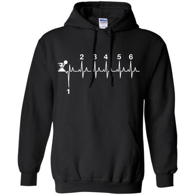 Heartbeat Gear Shifting-T-Shirt & Hoodie-Pullover Hoodie-Black