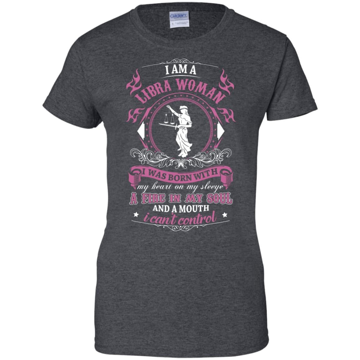 I Am A Libra Woman I Was Born With-T-Shirt & Hoodie-Women's T-Shirt-Dark Heather