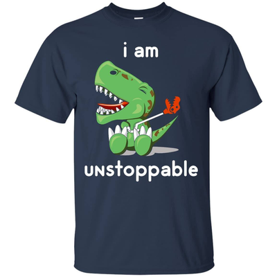 I Am Unstoppable Funny T-Rex Dinosaur-T-Shirt & Hoodie-Classic T-Shirt-Navy